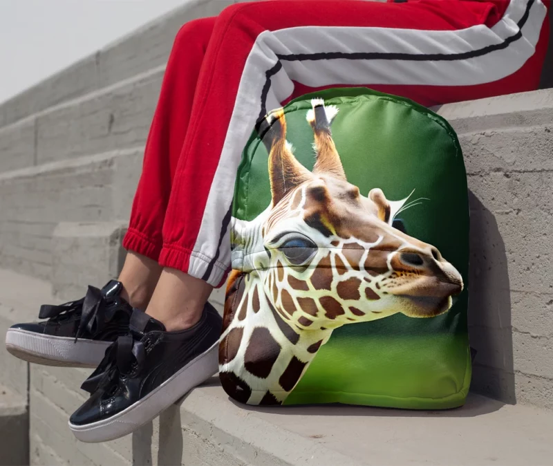 Giraffe With an Ear Tag Minimalist Backpack 1