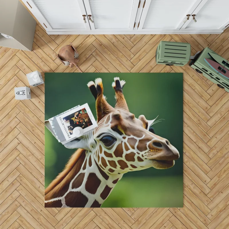 Giraffe With an Ear Tag Rug