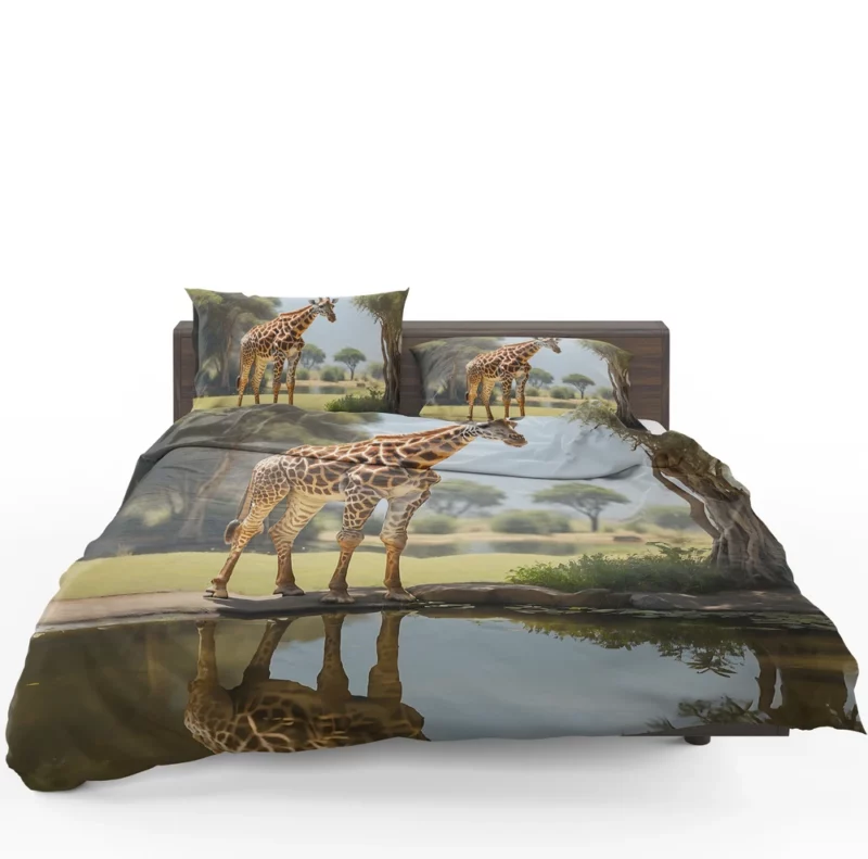 Giraffe by a Pond Bedding Set 1