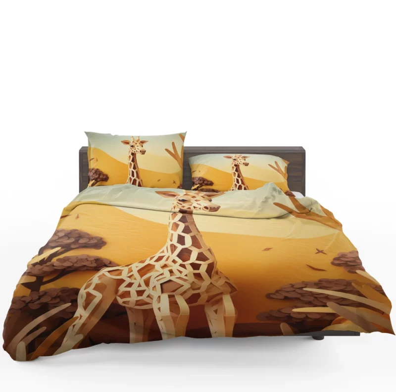 Giraffe in a Grassy Field Bedding Set 1