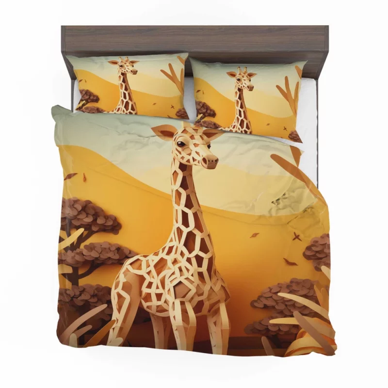 Giraffe in a Grassy Field Bedding Set 2