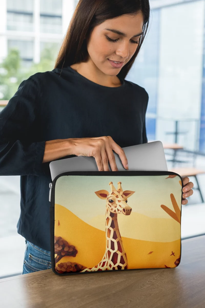 Giraffe in a Grassy Field Laptop Sleeve 1