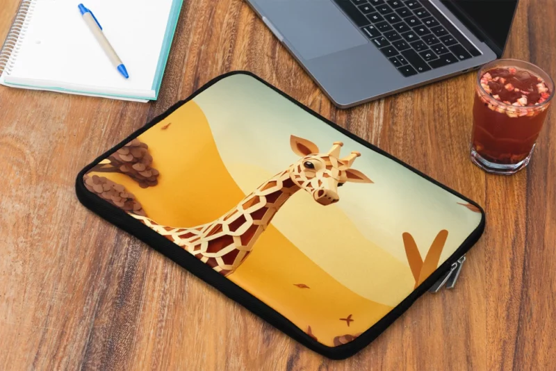 Giraffe in a Grassy Field Laptop Sleeve 2