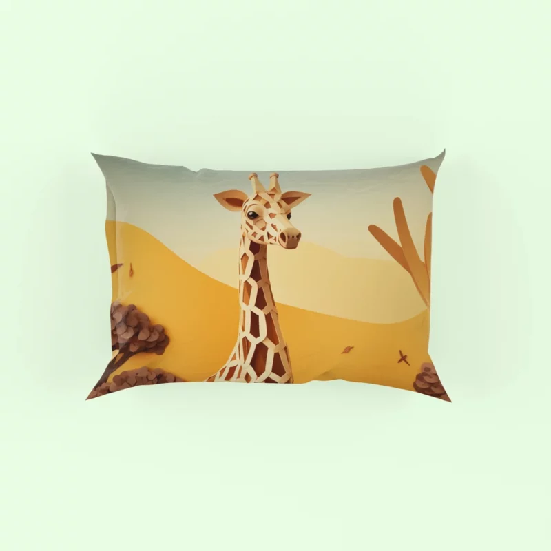 Giraffe in a Grassy Field Pillow Case