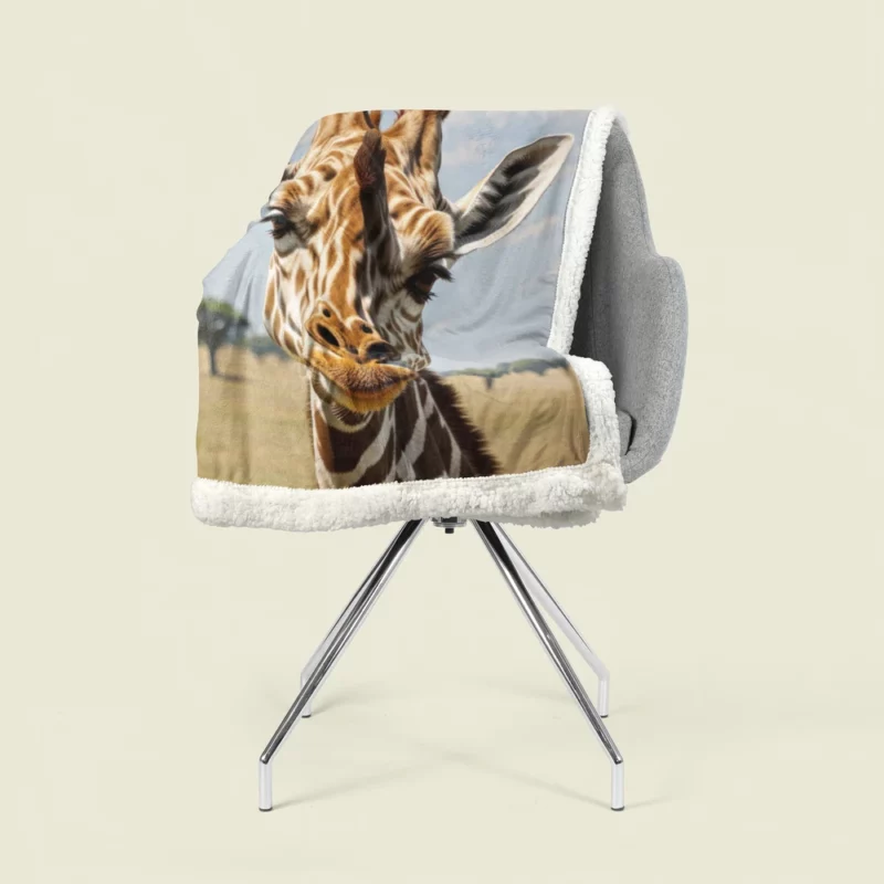 Giraffe in the Jungle Sherpa Fleece Blanket 1