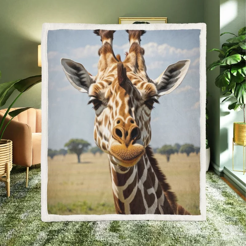 Giraffe in the Jungle Sherpa Fleece Blanket