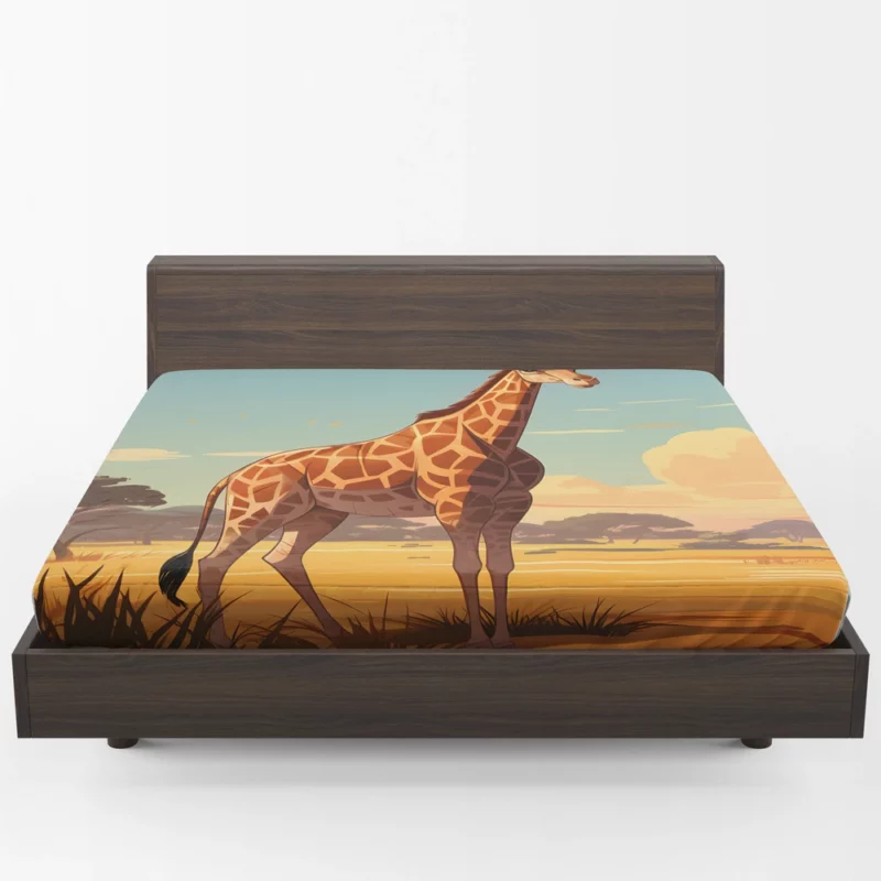 Giraffe in the Savannah Fitted Sheet 1