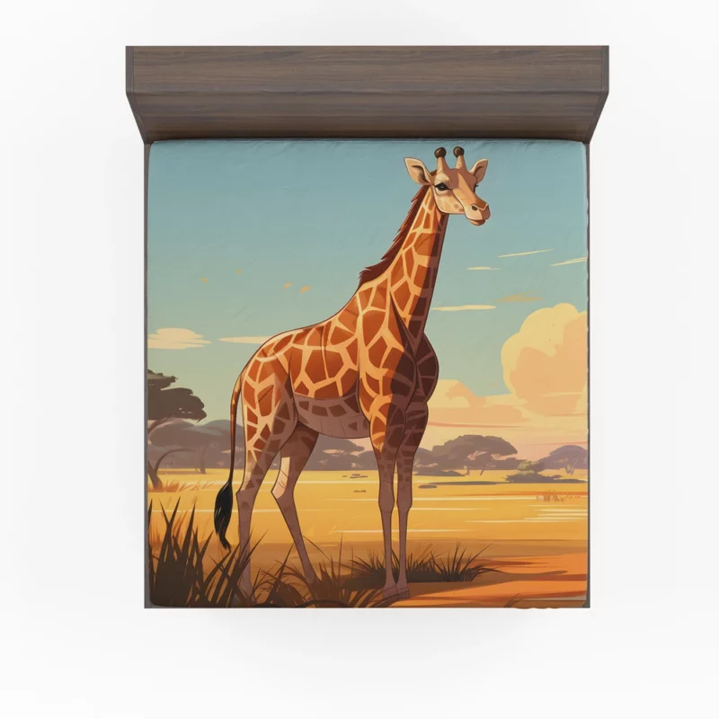 Giraffe in the Savannah Fitted Sheet