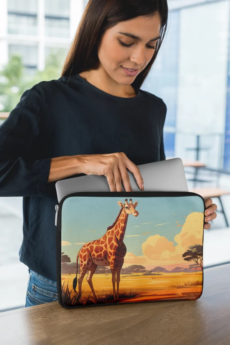 Giraffe in the Savannah Laptop Sleeve 1