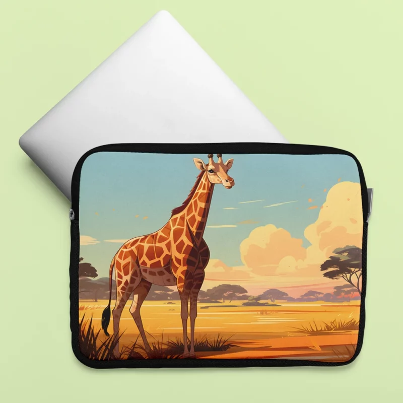 Giraffe in the Savannah Laptop Sleeve