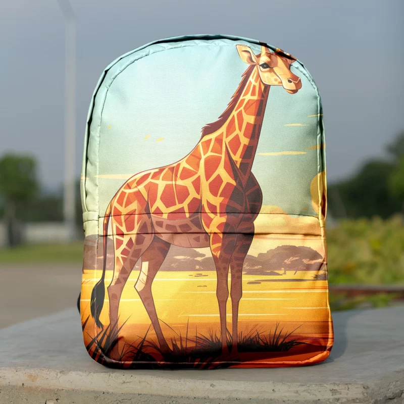 Giraffe in the Savannah Minimalist Backpack