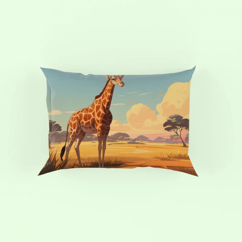 Giraffe in the Savannah Pillow Case