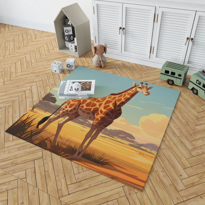 Giraffe in the Savannah Rug 1