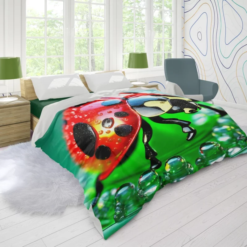 Glittering Glass Ladybug Duvet Cover