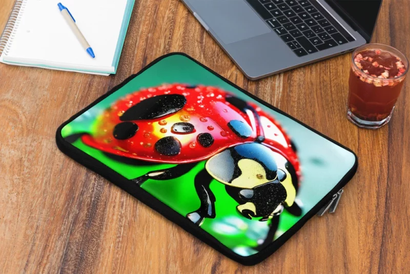 Glittering Glass Ladybug Laptop Sleeve 2