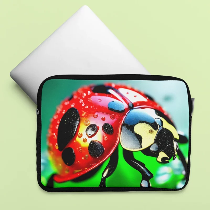 Glittering Glass Ladybug Laptop Sleeve