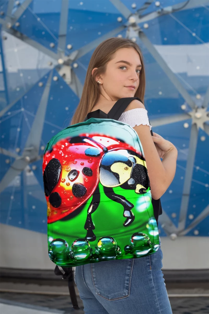 Glittering Glass Ladybug Minimalist Backpack 2