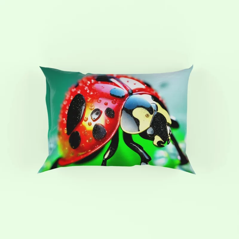 Glittering Glass Ladybug Pillow Case