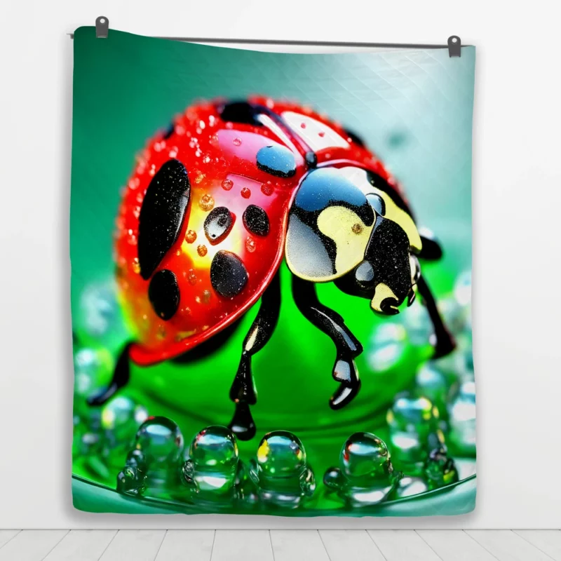 Glittering Glass Ladybug Quilt Blanket 1