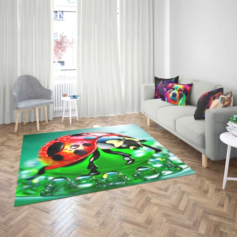 Glittering Glass Ladybug Rug 2