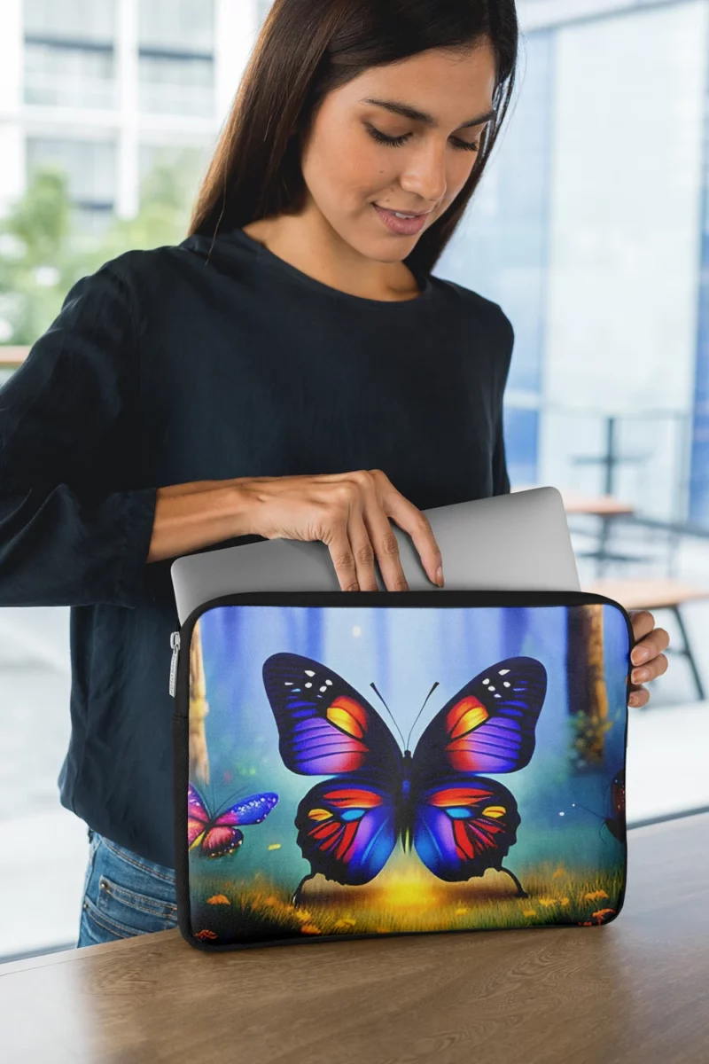 Glowing Butterflies Fantasy Painting Laptop Sleeve 1