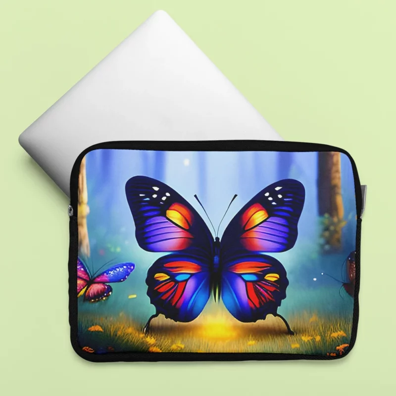 Glowing Butterflies Fantasy Painting Laptop Sleeve