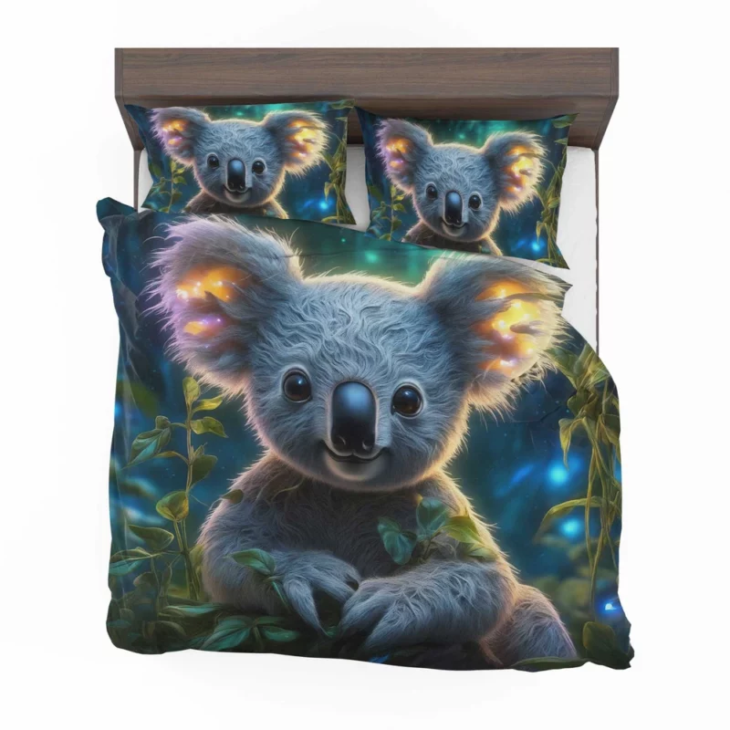 Glowing Koala in Magical Garden Bedding Set 2