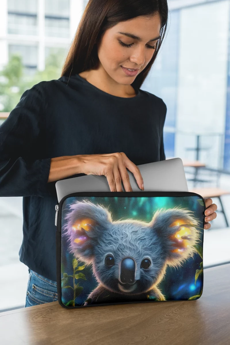 Glowing Koala in Magical Garden Laptop Sleeve 1