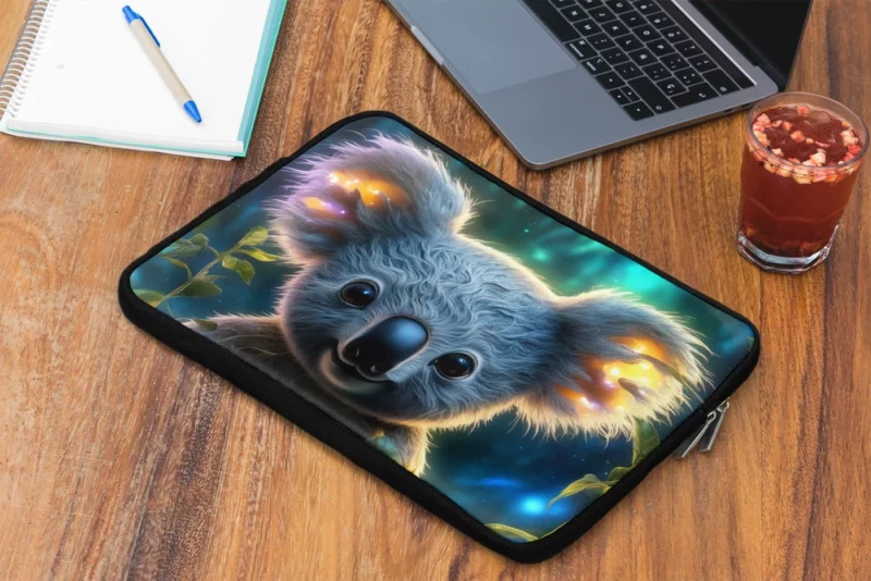 Glowing Koala in Magical Garden Laptop Sleeve 2