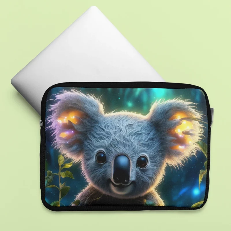 Glowing Koala in Magical Garden Laptop Sleeve