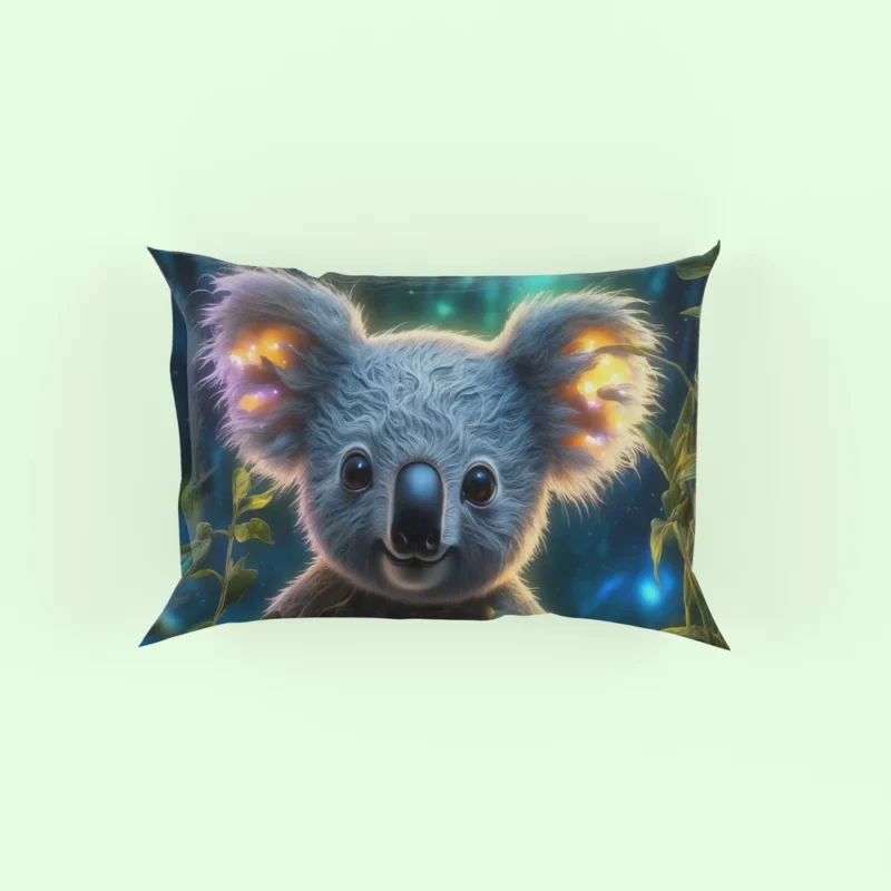 Glowing Koala in Magical Garden Pillow Case