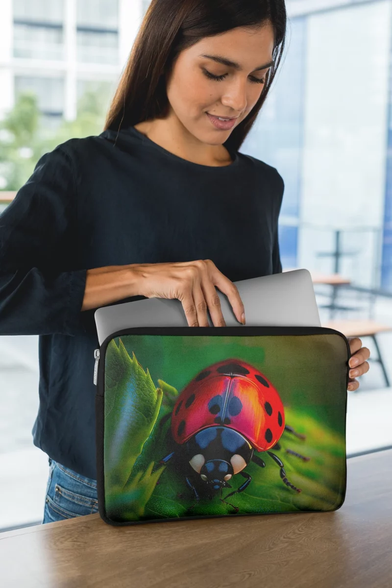 Glowing Red Ladybug AI Art Laptop Sleeve 1