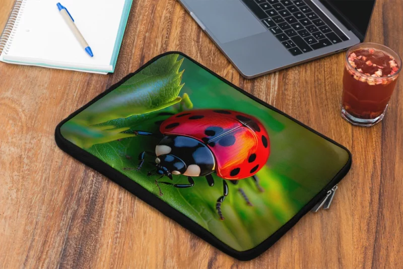 Glowing Red Ladybug AI Art Laptop Sleeve 2