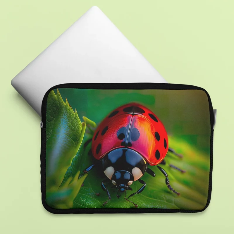 Glowing Red Ladybug AI Art Laptop Sleeve