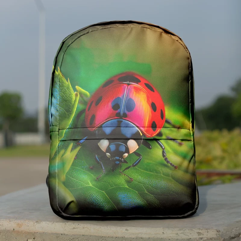 Glowing Red Ladybug AI Art Minimalist Backpack