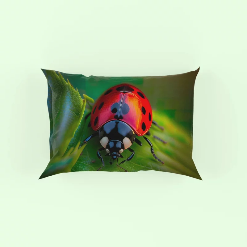 Glowing Red Ladybug AI Art Pillow Case