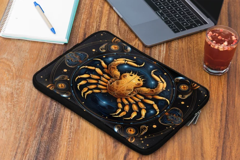 Golden Crab Cancer Symbol Laptop Sleeve 2