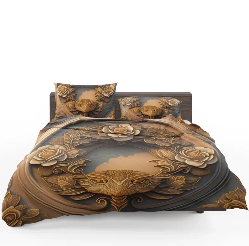 Golden Owl Serpent Design Bedding Set 1