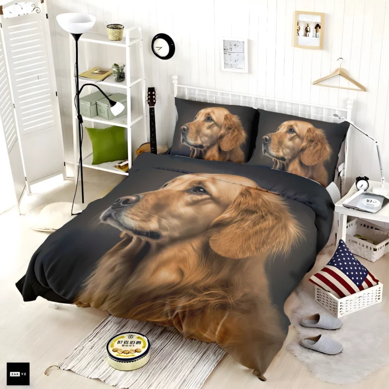 Golden Retriever Portrait Bedding Set