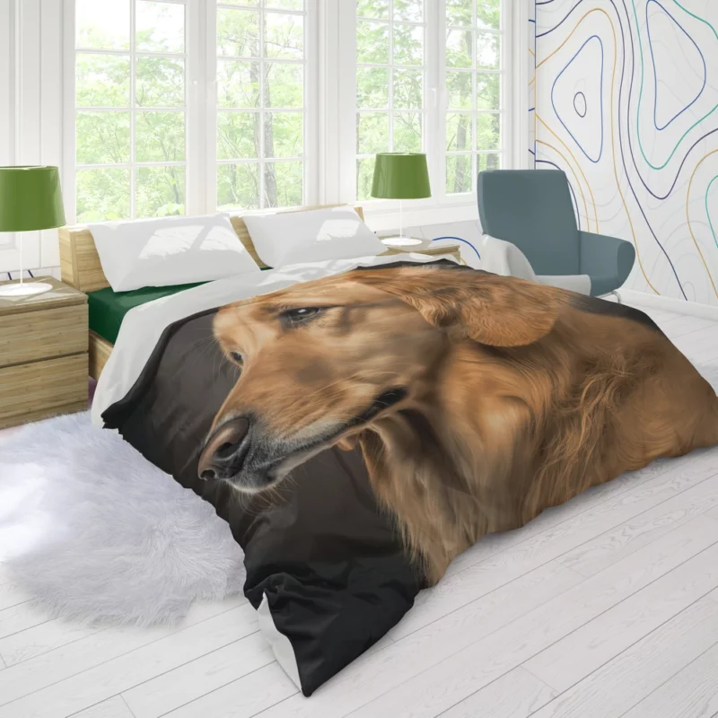 Golden Retriever Portrait Duvet Cover