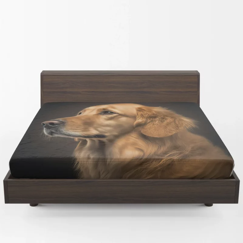 Golden Retriever Portrait Fitted Sheet 1