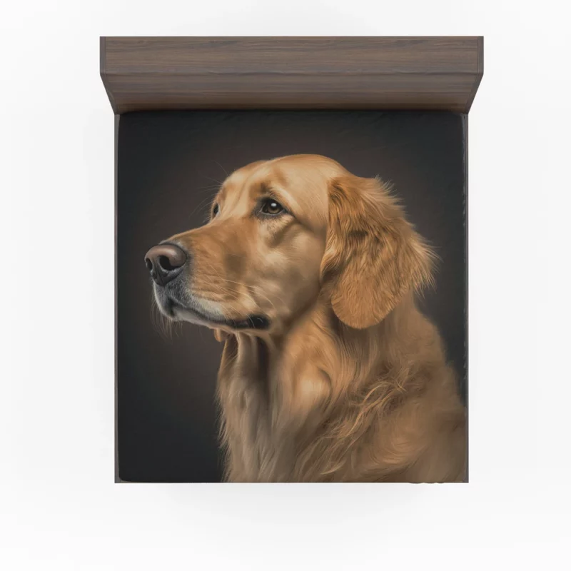 Golden Retriever Portrait Fitted Sheet