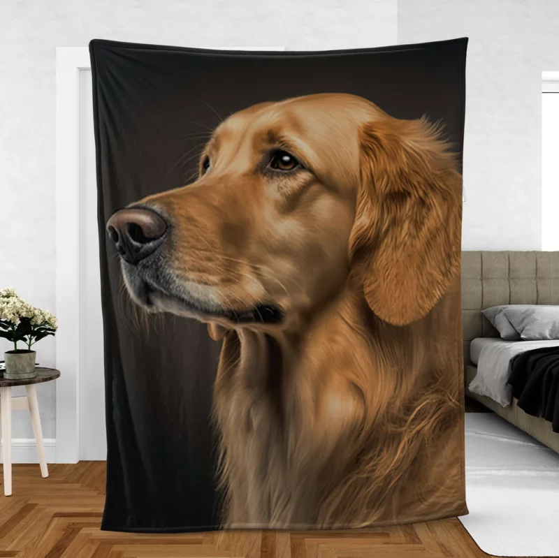 Golden Retriever Portrait Fleece Blanket