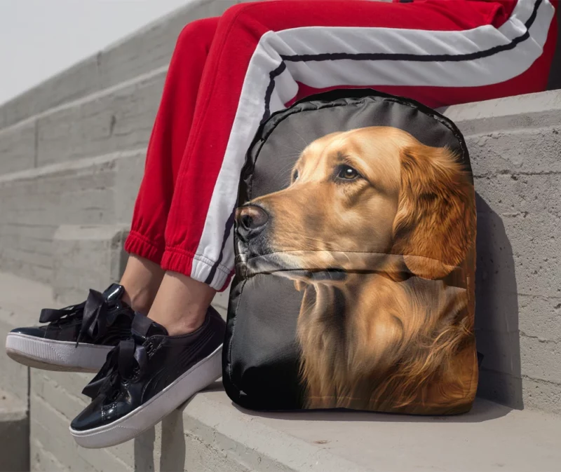 Golden Retriever Portrait Minimalist Backpack 1