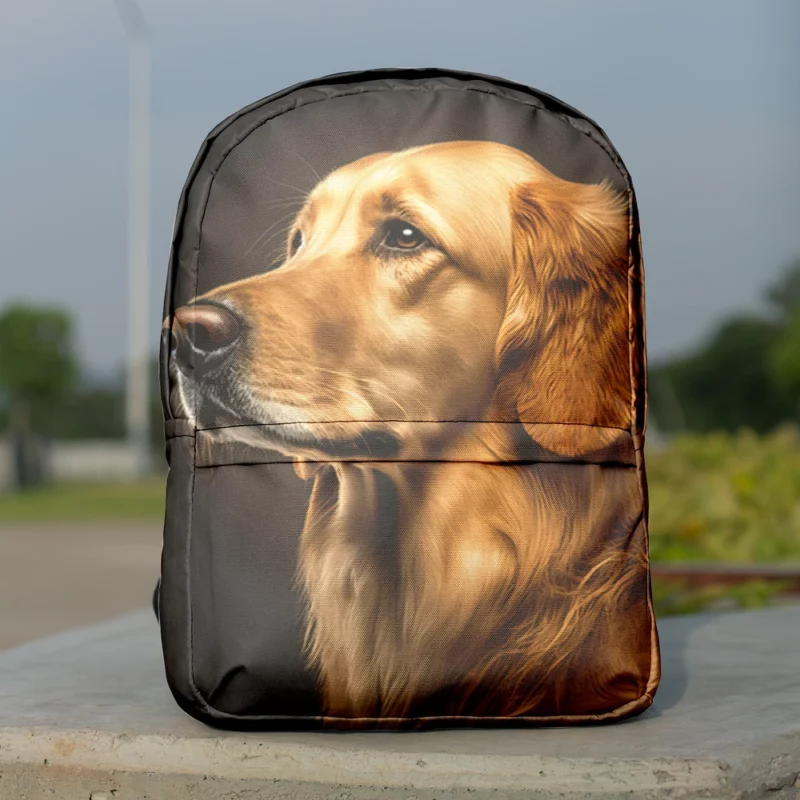 Golden Retriever Portrait Minimalist Backpack