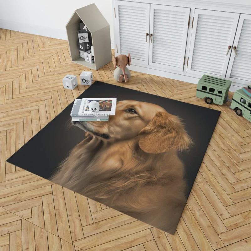 Golden Retriever Portrait Rug 1