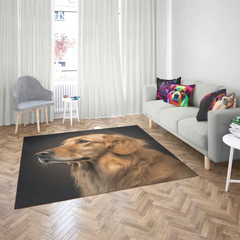 Golden Retriever Portrait Rug 2