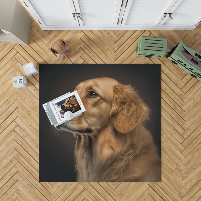 Golden Retriever Portrait Rug