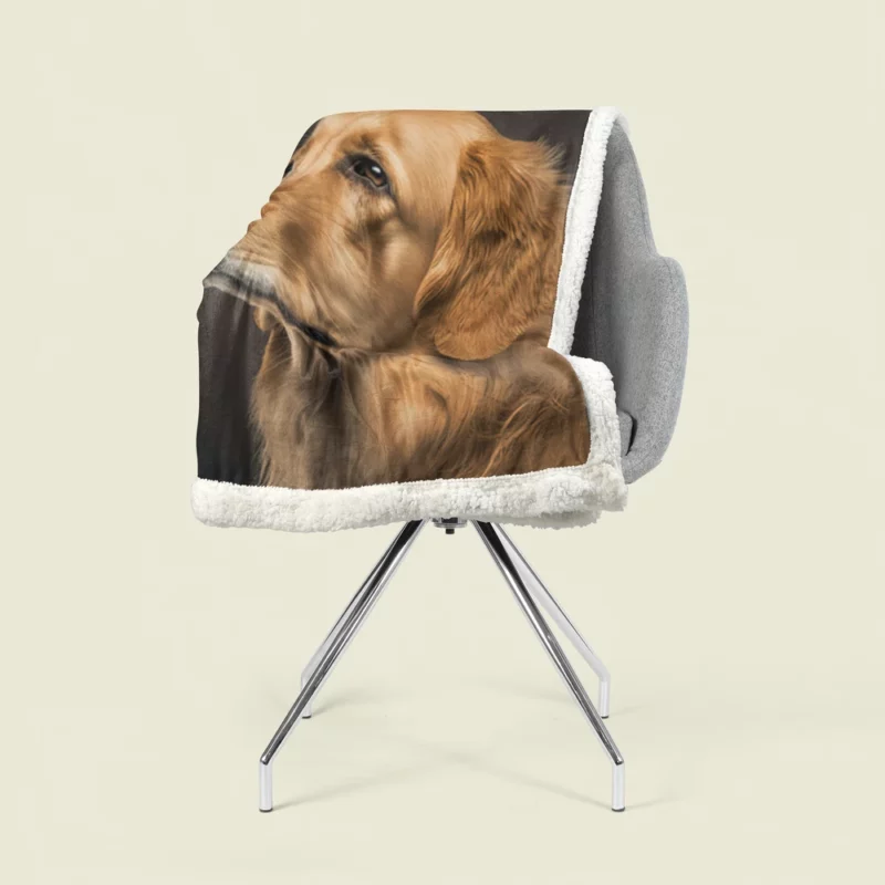 Golden Retriever Portrait Sherpa Fleece Blanket 1