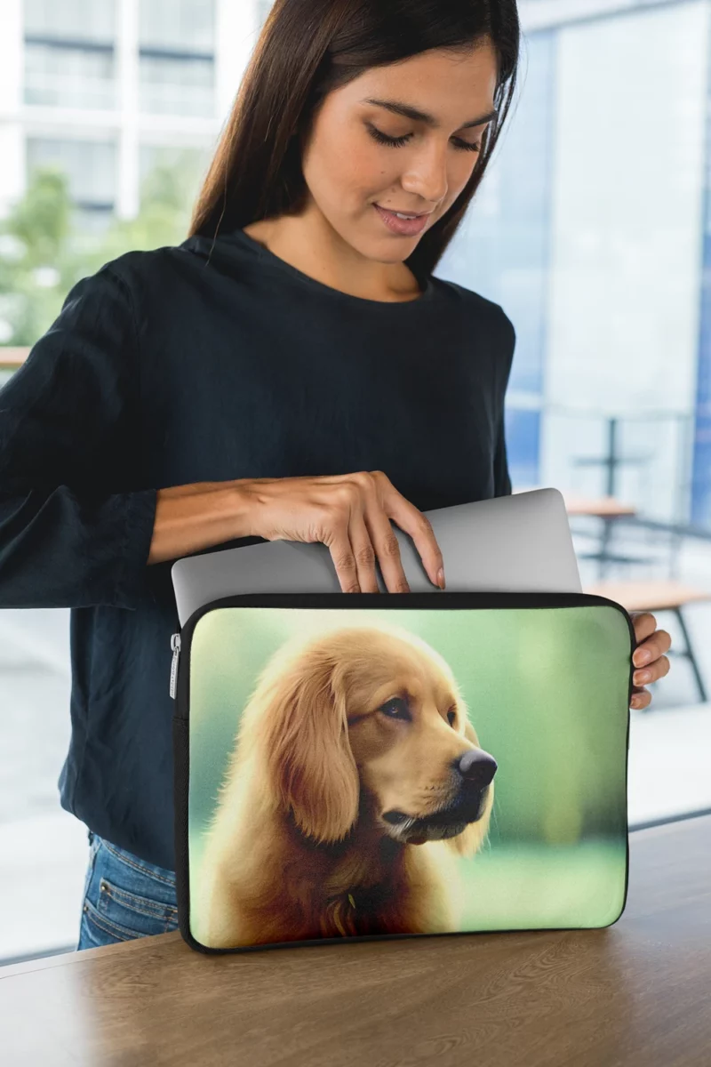 Golden Retriever Sitting in Grass Laptop Sleeve 1